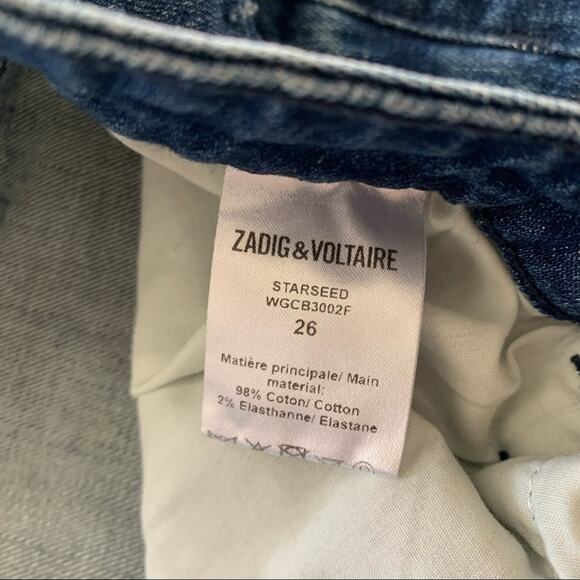Zadig & Voltaire x Brockenbow | Starseed Mid Rise Straight Leg Jeans 26 - Picture 6 of 14